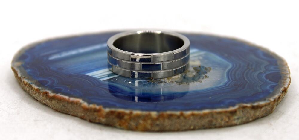NOS Stainless Steel Brick Lay Ring